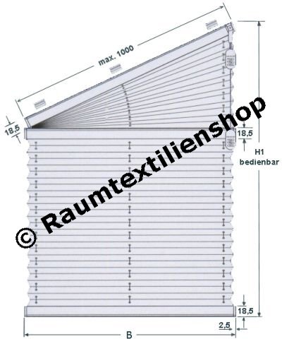 Cosiflor, Faltstore, Plissee - cosiflor F Slope 1 Neigungswinkel 5-35�
